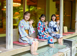 庭園足湯